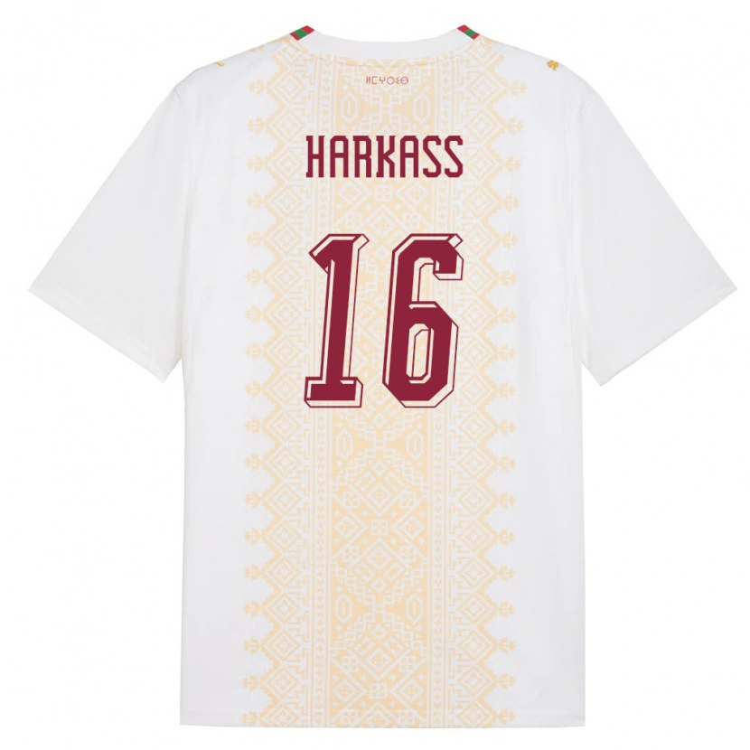 Danxen Pánské Maroko Jamal Harkass #16 Bílá Zlatá Červená Daleko Hráčské Dresy 26-28 Dres
