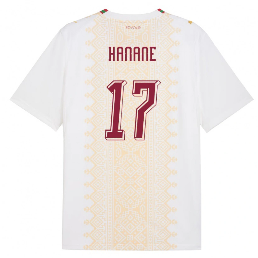 Danxen Pánské Maroko Hanane Ait El Haj #17 Bílá Zlatá Červená Daleko Hráčské Dresy 26-28 Dres