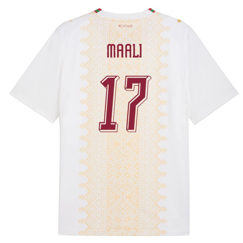 Danxen Pánské Maroko Abdelhamid Maali #17 Bílá Zlatá Červená Daleko Hráčské Dresy 26-28 Dres
