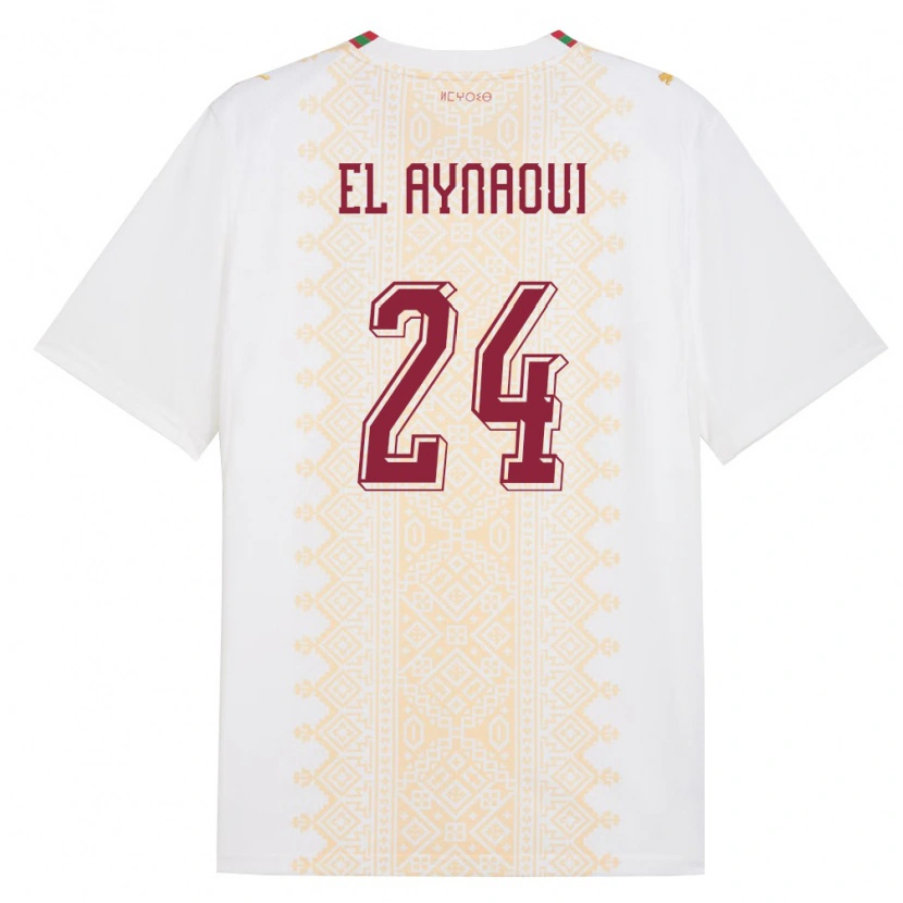 Danxen Pánské Maroko Neil El Aynaoui #24 Bílá Zlatá Červená Daleko Hráčské Dresy 26-28 Dres