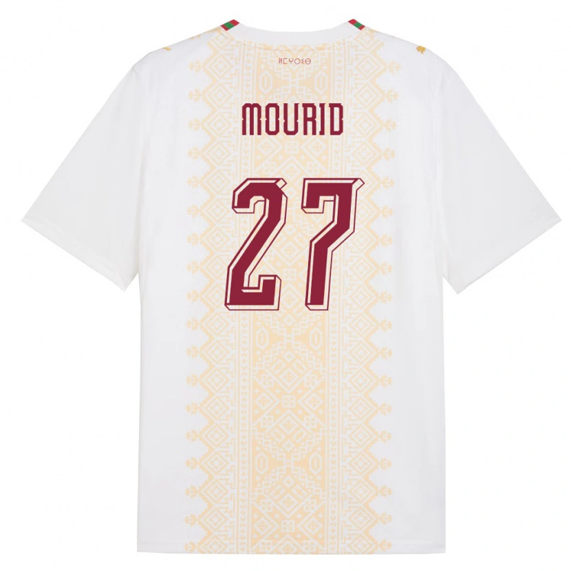 Danxen Pánské Maroko Aymane Mourid #27 Bílá Zlatá Červená Daleko Hráčské Dresy 26-28 Dres
