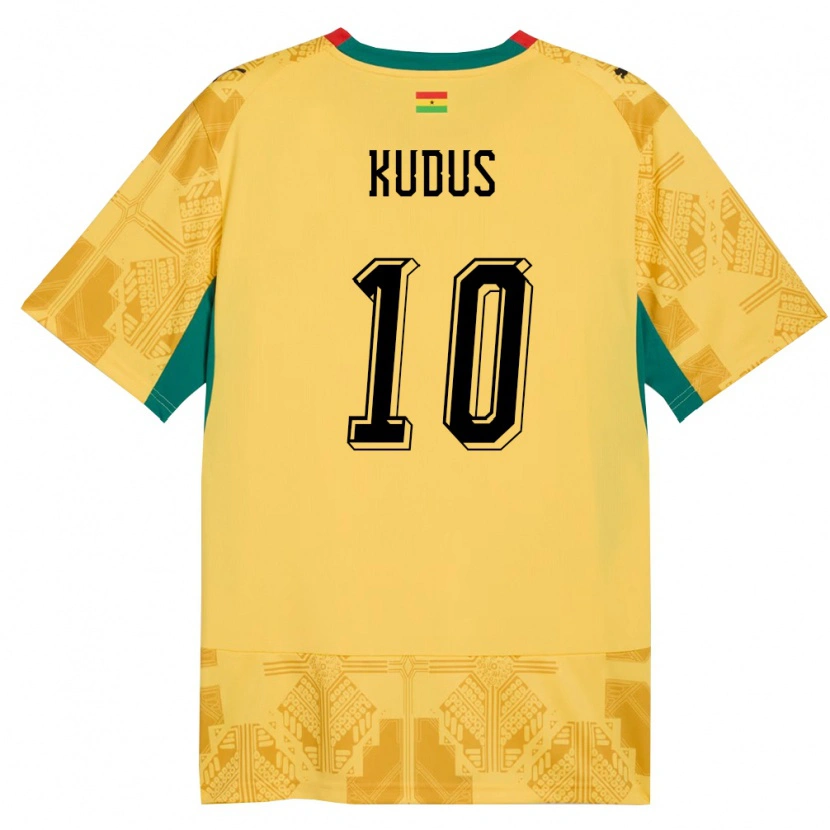 Danxen Pánské Ghana Mohammed Kudus #10 Žlutá Červená Černá Daleko Hráčské Dresy 26-28 Dres