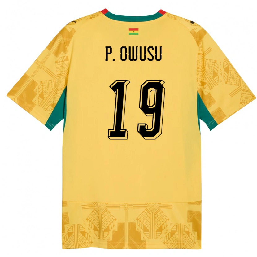 Danxen Pánské Ghana Prince Owusu #19 Žlutá Červená Černá Daleko Hráčské Dresy 26-28 Dres