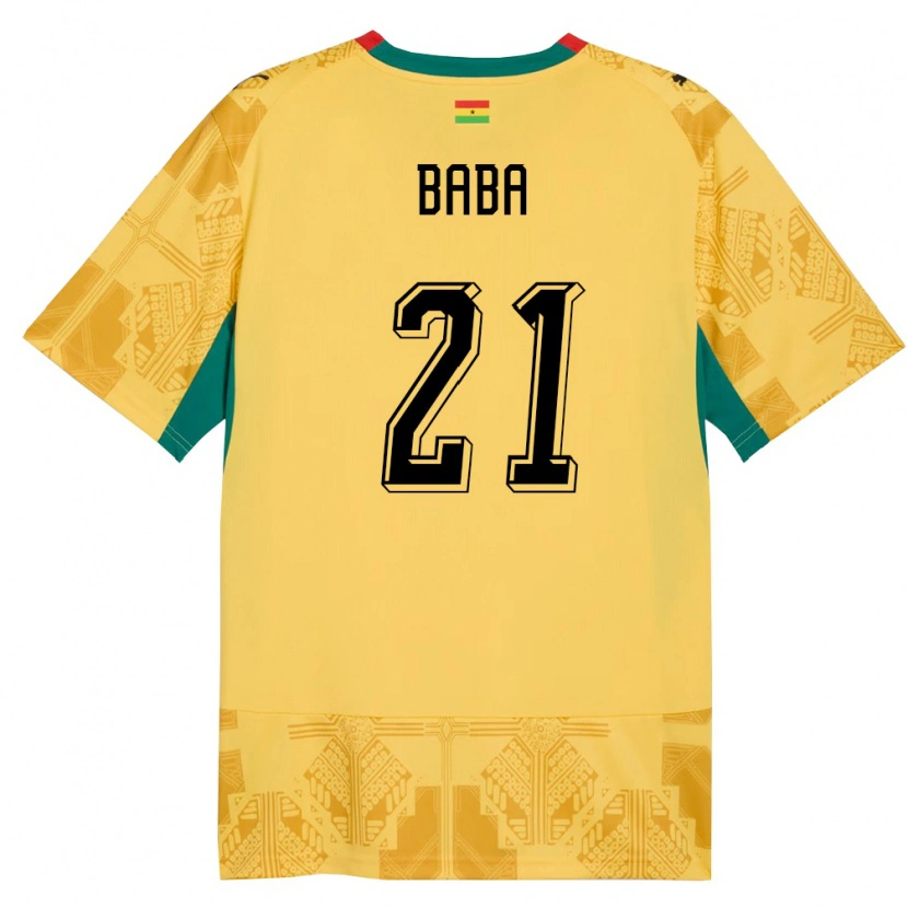 Danxen Pánské Ghana Iddrisu Baba #21 Žlutá Červená Černá Daleko Hráčské Dresy 26-28 Dres
