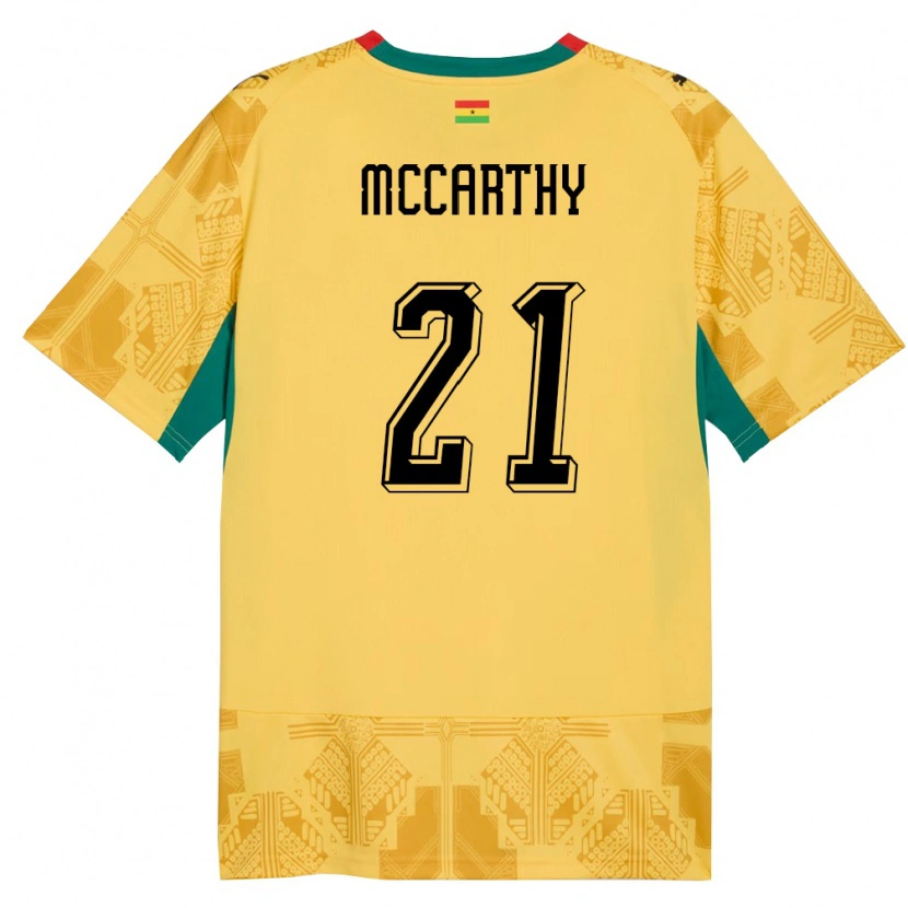 Danxen Pánské Ghana Kerrie Mccarthy #21 Žlutá Červená Černá Daleko Hráčské Dresy 26-28 Dres
