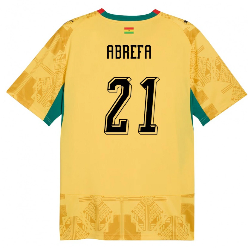 Danxen Pánské Ghana Kelvin Abrefa #21 Žlutá Červená Černá Daleko Hráčské Dresy 26-28 Dres