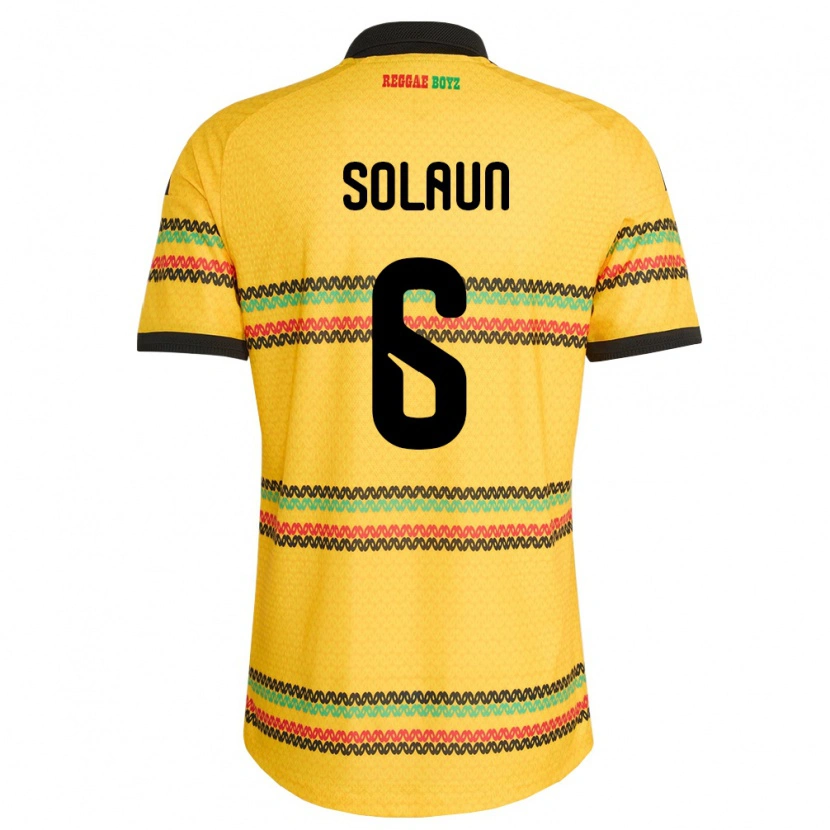 Danxen Dámské Jamajka Havana Solaun #6 Žlutá Černá Zelená Domů Hráčské Dresy 26-28 Dres