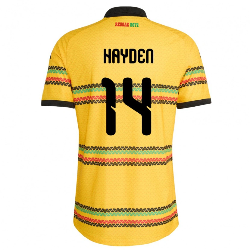 Danxen Dámské Jamajka Isaac Hayden #14 Žlutá Černá Zelená Domů Hráčské Dresy 26-28 Dres