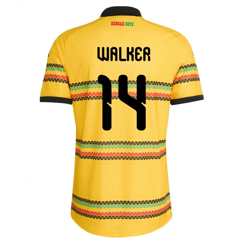 Danxen Dámské Jamajka Ricshya Walker #14 Žlutá Černá Zelená Domů Hráčské Dresy 26-28 Dres