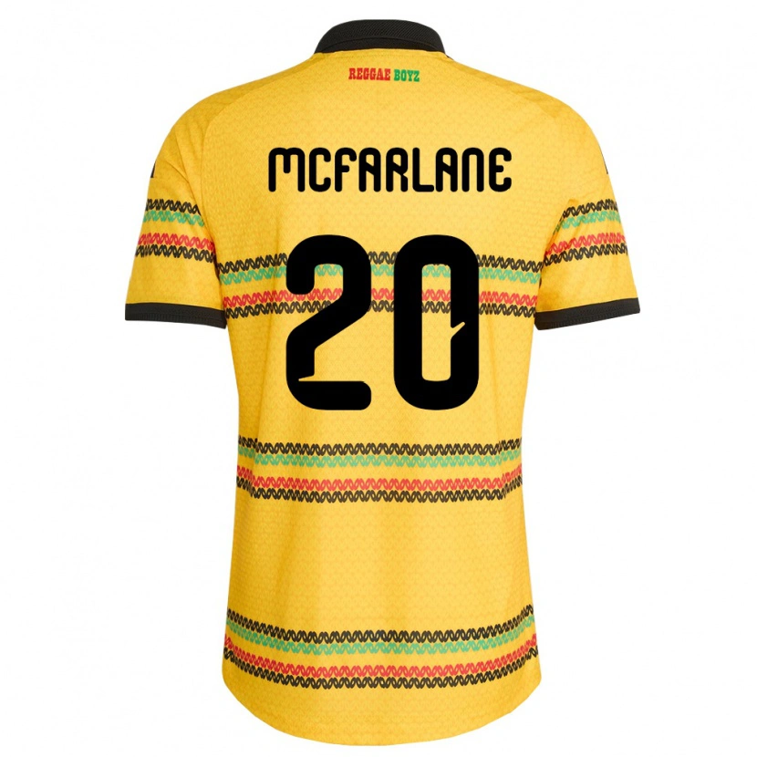Danxen Dámské Jamajka Ayden Mcfarlane #20 Žlutá Černá Zelená Domů Hráčské Dresy 26-28 Dres