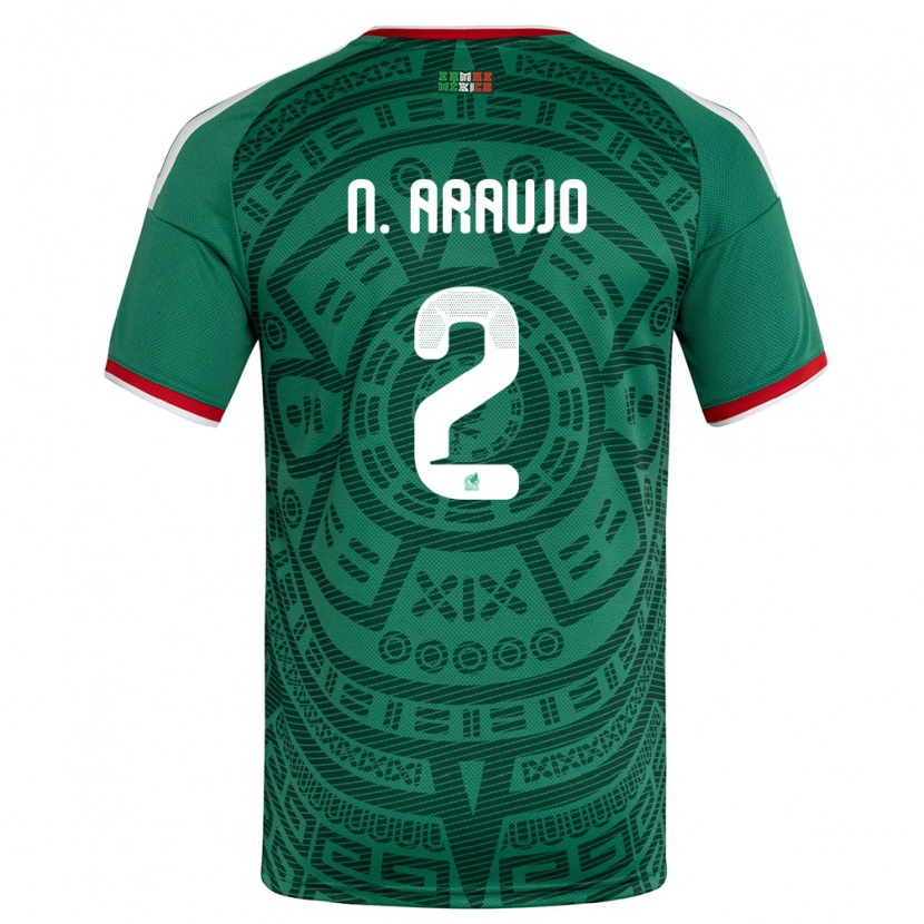 Danxen Dámské Mexiko Nestor Araujo #2 Zelená Bílá Červená Domů Hráčské Dresy 26-28 Dres