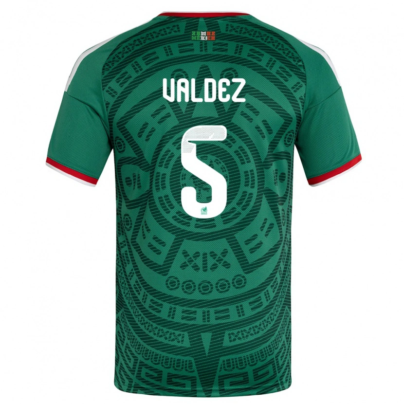 Danxen Dámské Mexiko Adonai Valdez #5 Zelená Bílá Červená Domů Hráčské Dresy 26-28 Dres