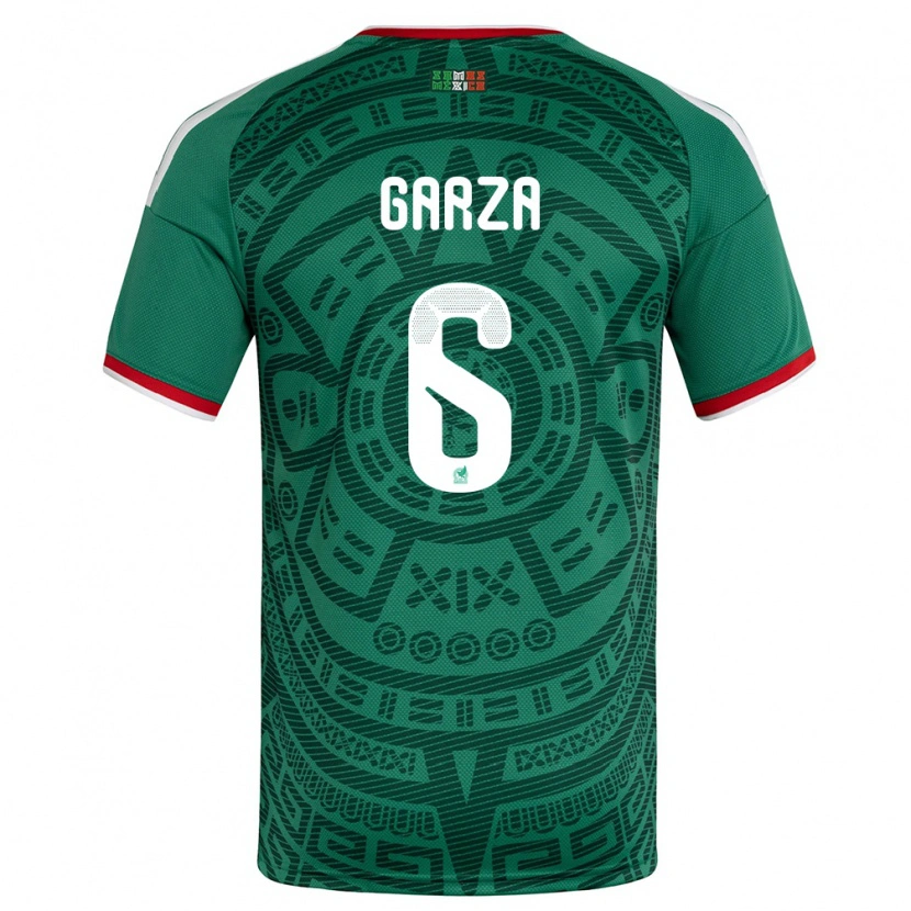 Danxen Dámské Mexiko César Garza #6 Zelená Bílá Červená Domů Hráčské Dresy 26-28 Dres