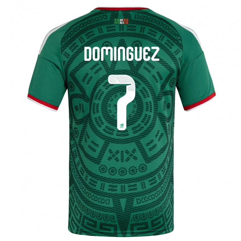 Danxen Dámské Mexiko Alexéi Domínguez #7 Zelená Bílá Červená Domů Hráčské Dresy 26-28 Dres