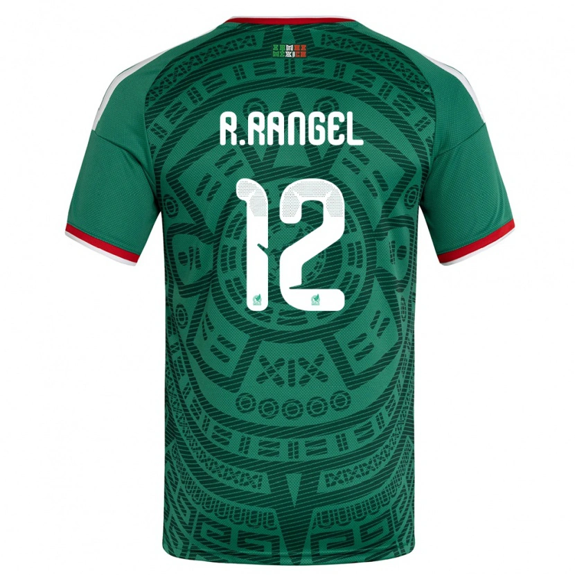 Danxen Dámské Mexiko Raúl Rangel #12 Zelená Bílá Červená Domů Hráčské Dresy 26-28 Dres