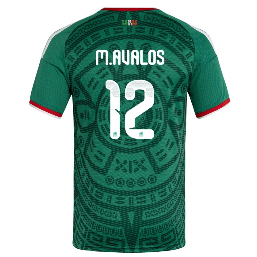 Danxen Dámské Mexiko Marcelo Ávalos #12 Zelená Bílá Červená Domů Hráčské Dresy 26-28 Dres