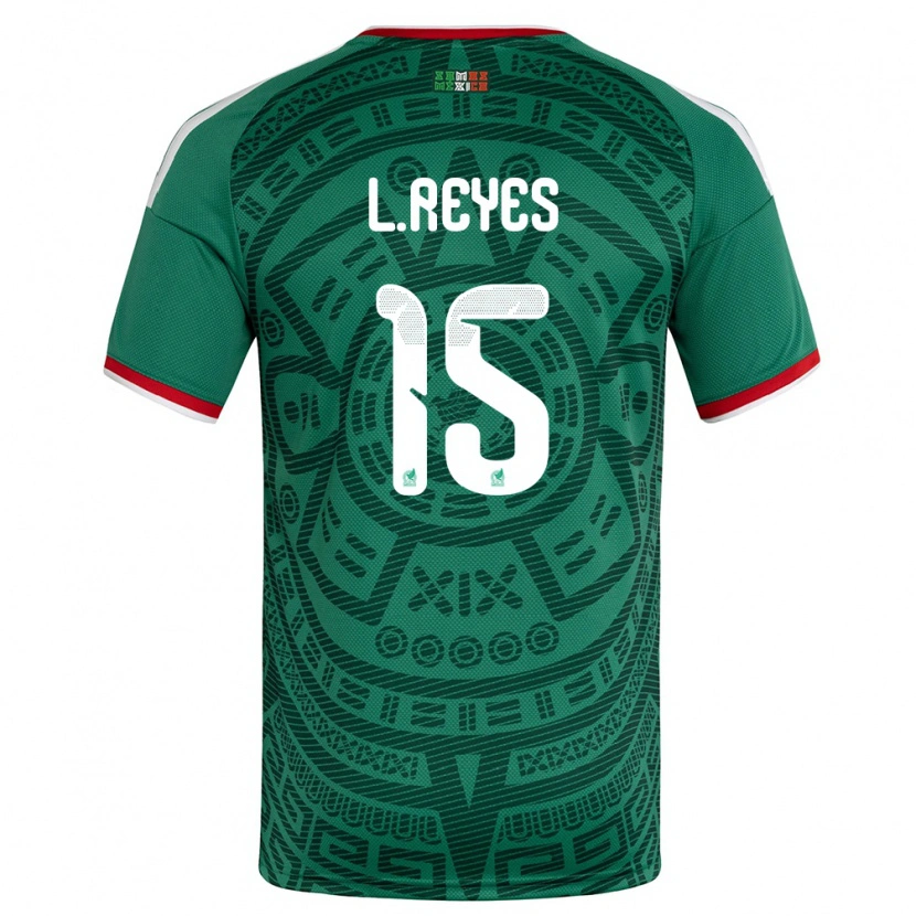 Danxen Dámské Mexiko Israel Reyes #15 Zelená Bílá Červená Domů Hráčské Dresy 26-28 Dres