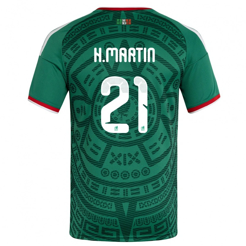 Danxen Dámské Mexiko Henry Martin #21 Zelená Bílá Červená Domů Hráčské Dresy 26-28 Dres
