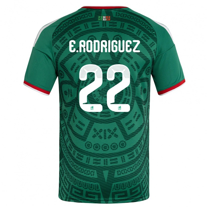 Danxen Dámské Mexiko Emilio Rodríguez #22 Zelená Bílá Červená Domů Hráčské Dresy 26-28 Dres