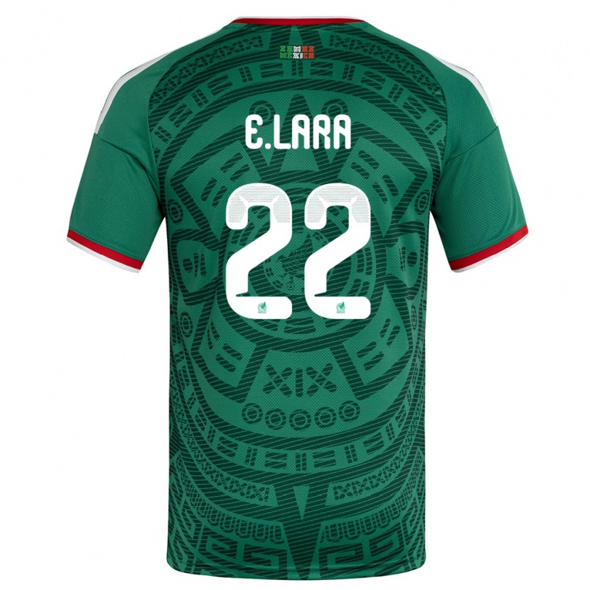 Danxen Dámské Mexiko Emilio Lara #22 Zelená Bílá Červená Domů Hráčské Dresy 26-28 Dres