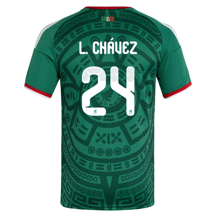 Danxen Dámské Mexiko Luis Chávez #24 Zelená Bílá Červená Domů Hráčské Dresy 26-28 Dres