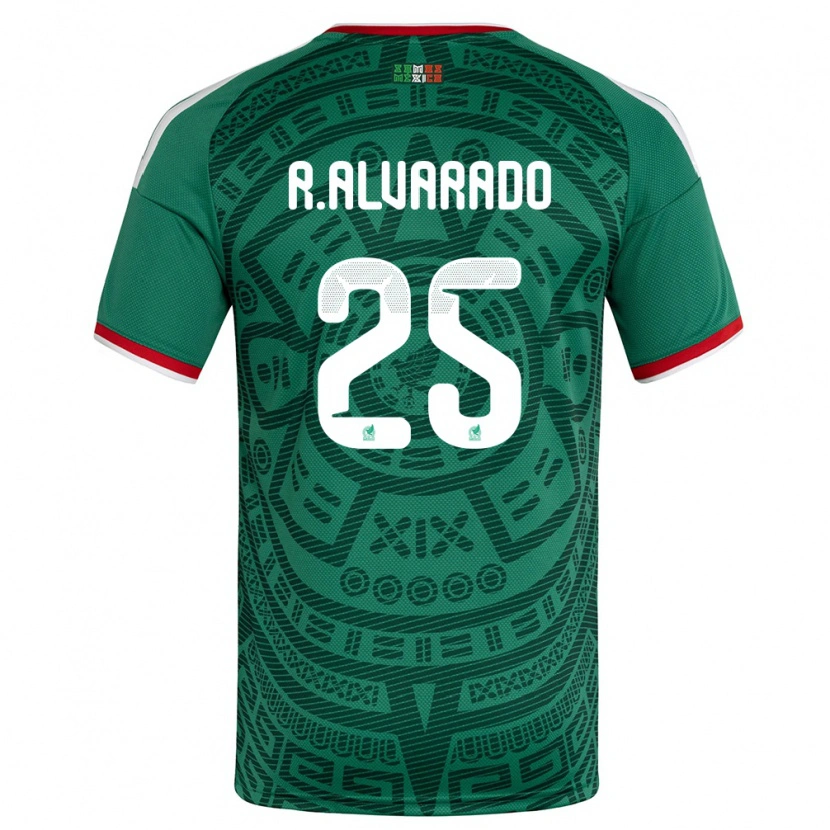 Danxen Dámské Mexiko Roberto Alvarado #25 Zelená Bílá Červená Domů Hráčské Dresy 26-28 Dres