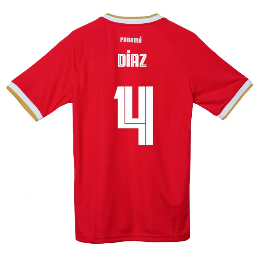 Danxen Dámské Panama Ángel Díaz #4 Červená Hnědá Bílá Domů Hráčské Dresy 26-28 Dres