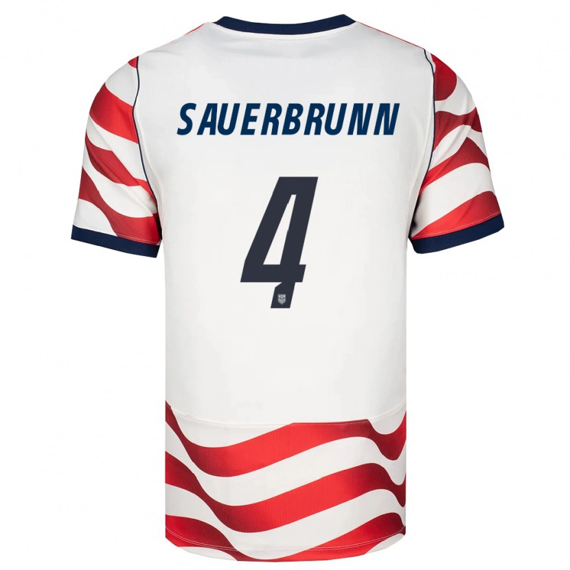 Danxen Dámské Spojené Státy Americké Becky Sauerbrunn #4 Červená Bílá Černá Domů Hráčské Dresy 26-28 Dres