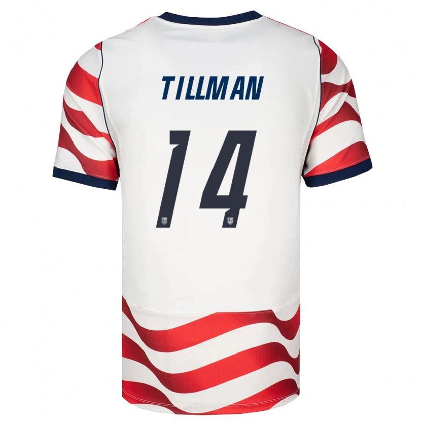 Danxen Dámské Spojené Státy Americké Timothy Tillman #14 Červená Bílá Černá Domů Hráčské Dresy 26-28 Dres