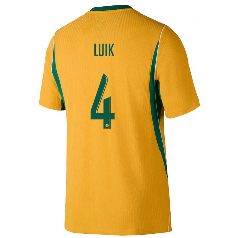 Danxen Dámské Austrálie Aivi Luik #4 Žlutá Zelená Domů Hráčské Dresy 26-28 Dres