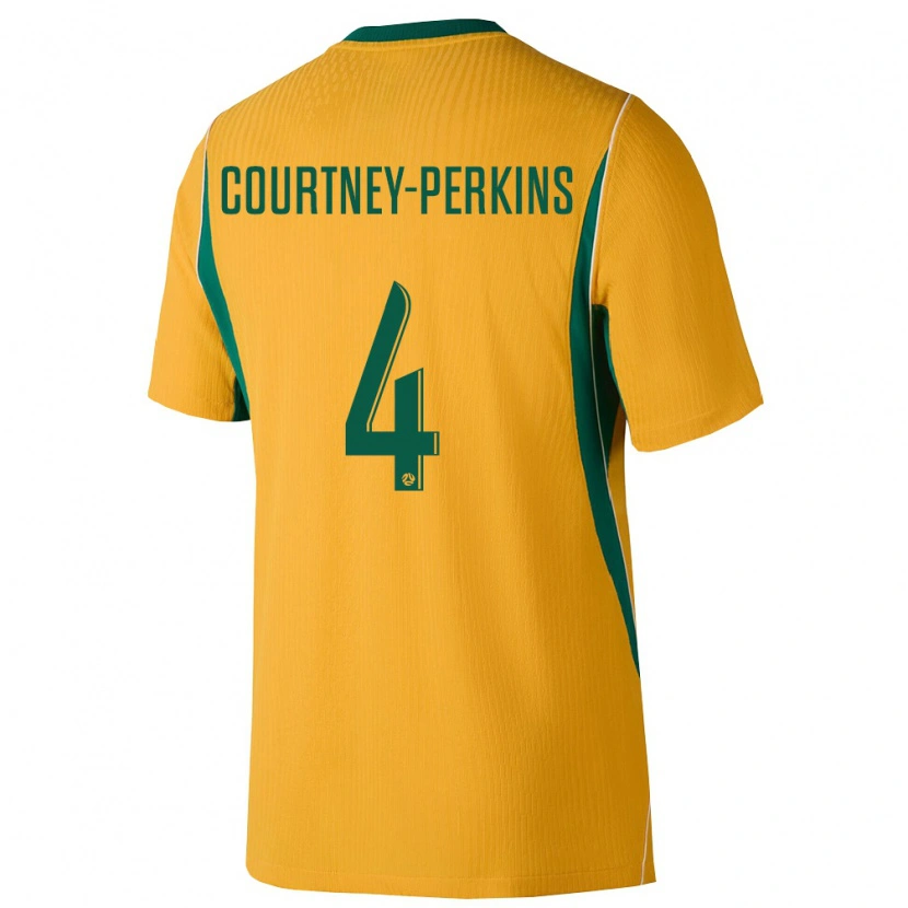 Danxen Dámské Austrálie Jordan Courtney Perkins #4 Žlutá Zelená Domů Hráčské Dresy 26-28 Dres