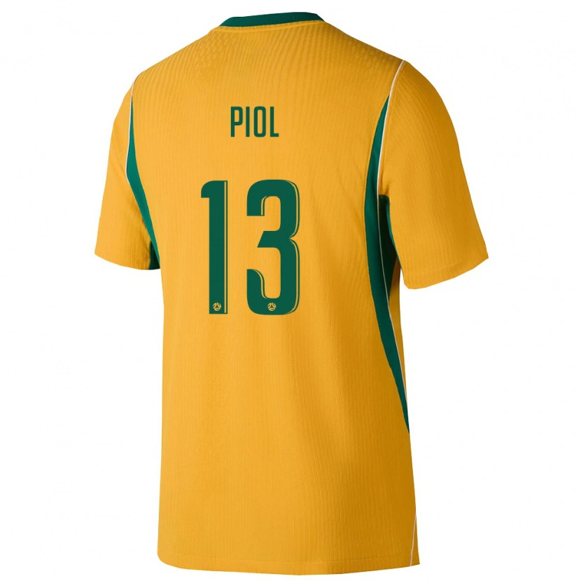Danxen Dámské Austrálie Ariath Piol #13 Žlutá Zelená Domů Hráčské Dresy 26-28 Dres