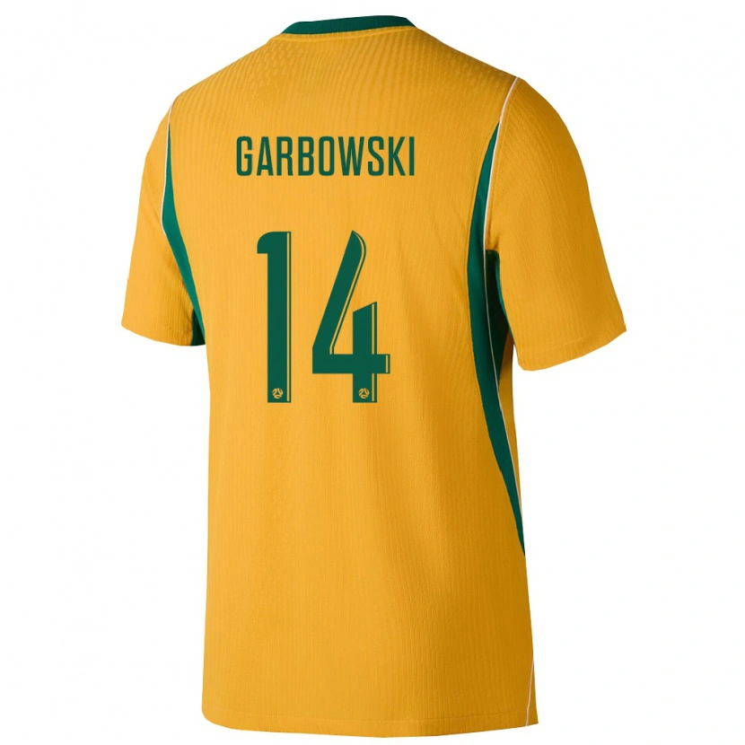 Danxen Dámské Austrálie Alexander Garbowski #14 Žlutá Zelená Domů Hráčské Dresy 26-28 Dres