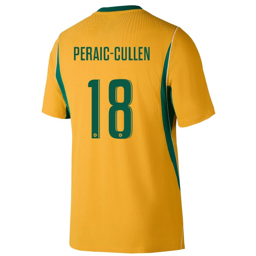 Danxen Dámské Austrálie Dylan Peraić-Cullen #18 Žlutá Zelená Domů Hráčské Dresy 26-28 Dres
