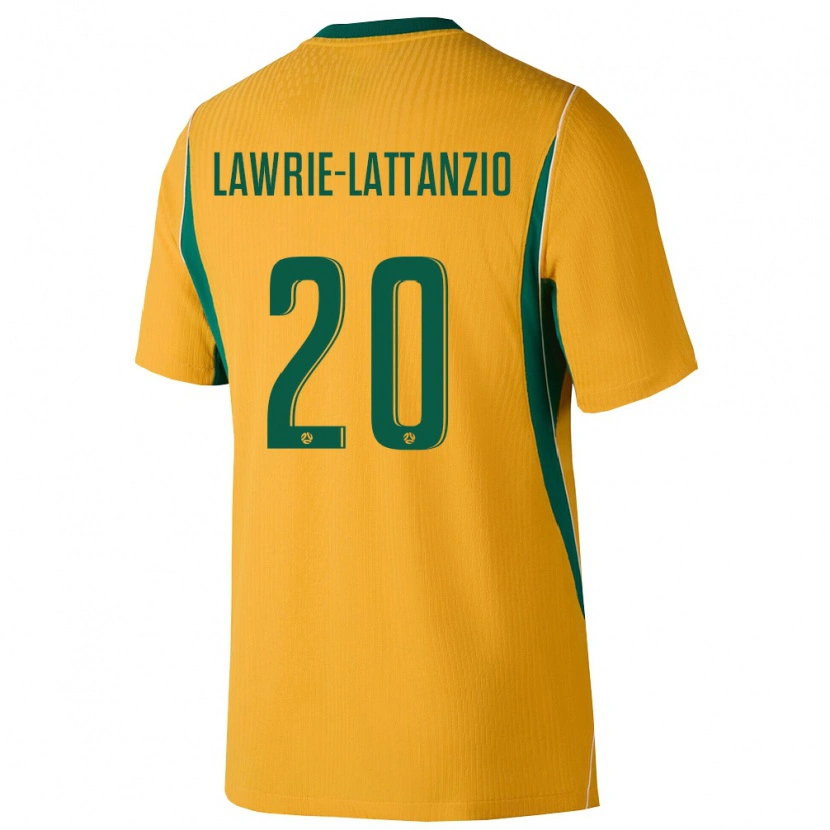 Danxen Dámské Austrálie Luis Lawrie Lattanzio #20 Žlutá Zelená Domů Hráčské Dresy 26-28 Dres
