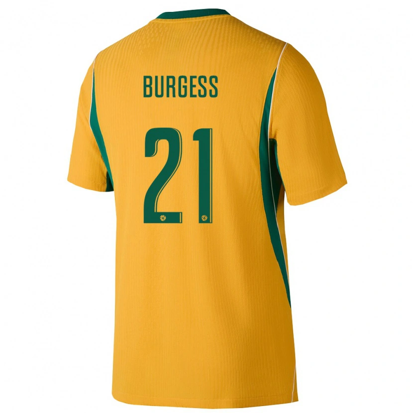 Danxen Dámské Austrálie Cameron Burgess #21 Žlutá Zelená Domů Hráčské Dresy 26-28 Dres