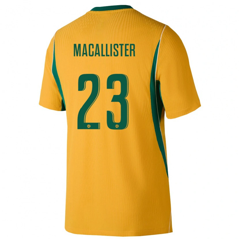 Danxen Dámské Austrálie Mathias Macallister #23 Žlutá Zelená Domů Hráčské Dresy 26-28 Dres