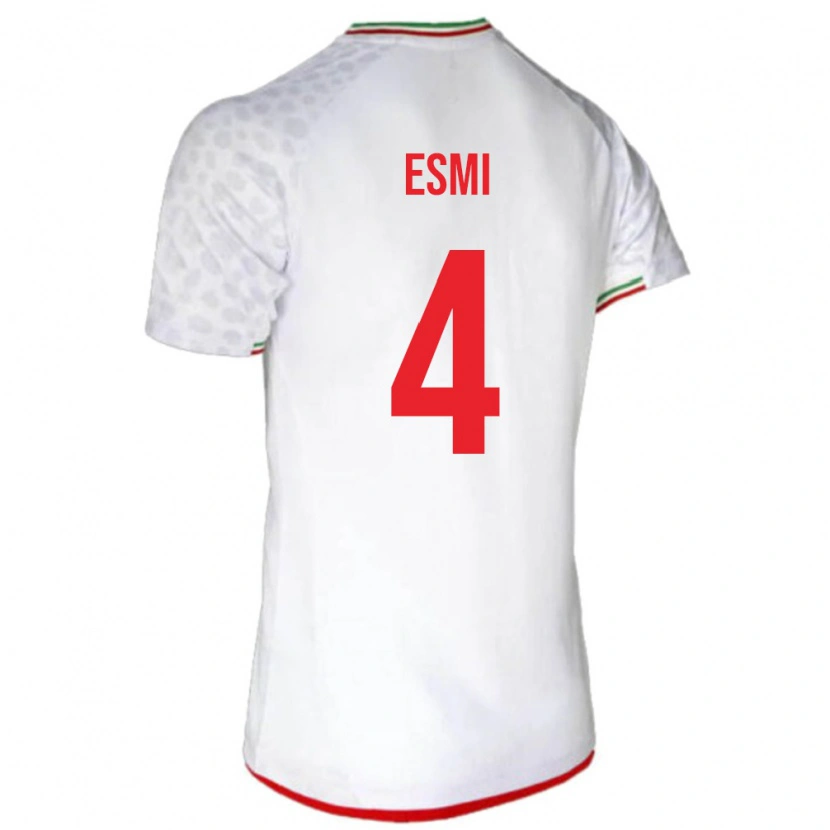 Danxen Dámské Írán Pouya Esmi #4 Bílá Červená Domů Hráčské Dresy 26-28 Dres