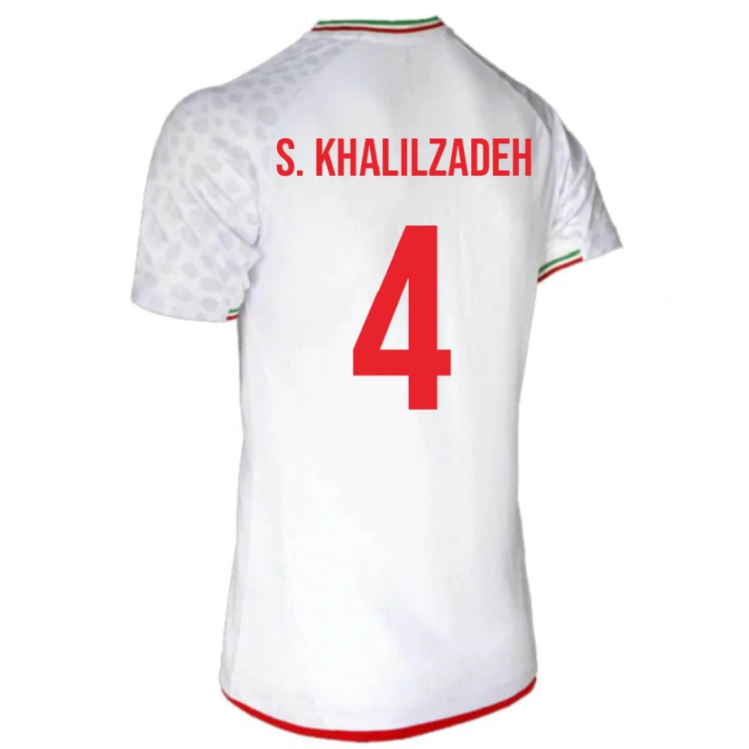 Danxen Dámské Írán Shojae Khalilzadeh #4 Bílá Červená Domů Hráčské Dresy 26-28 Dres
