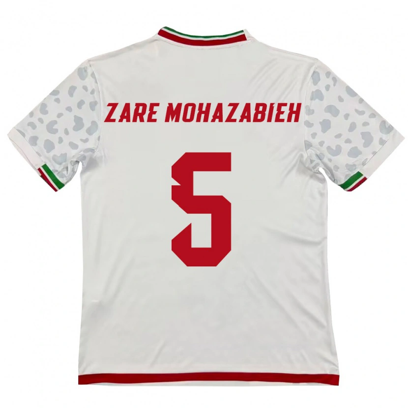 Danxen Dámské Írán Mohammadmehdi Zare #5 Bílá Červená Domů Hráčské Dresy 26-28 Dres