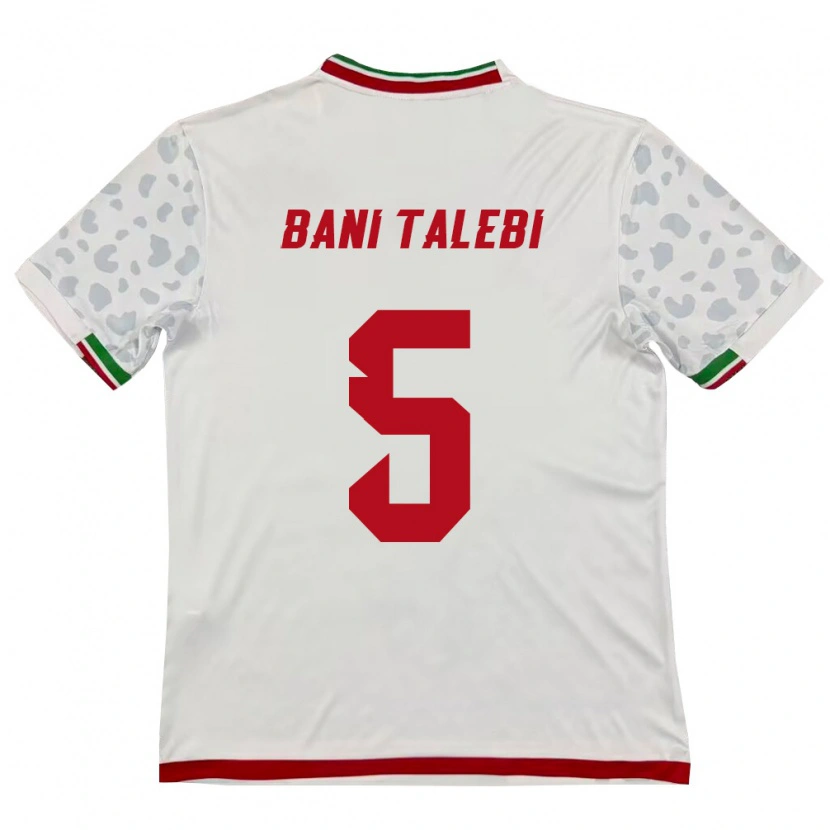 Danxen Dámské Írán Ghazaleh Bani Talebi #5 Bílá Červená Domů Hráčské Dresy 26-28 Dres