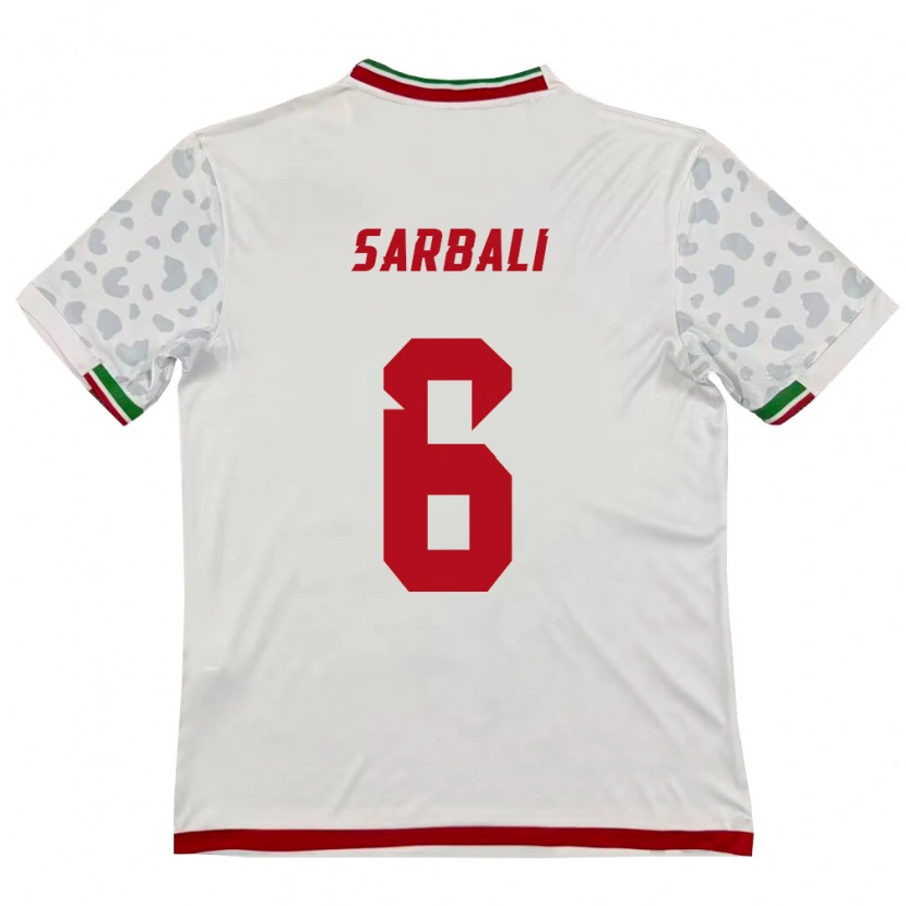 Danxen Dámské Írán Zahra Sarbali #6 Bílá Červená Domů Hráčské Dresy 26-28 Dres