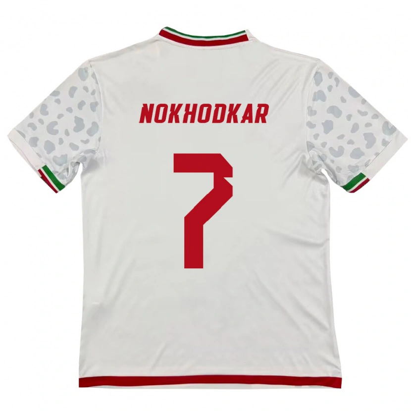 Danxen Dámské Írán Hossein Nokhodkar #7 Bílá Červená Domů Hráčské Dresy 26-28 Dres