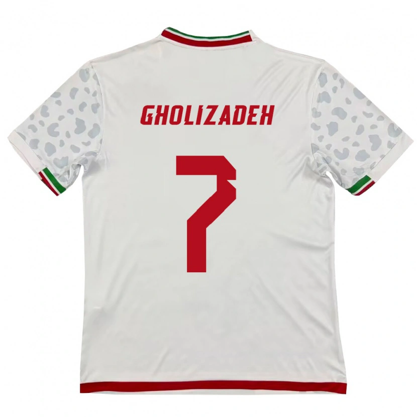 Danxen Dámské Írán Esmaeil Gholizadeh #7 Bílá Červená Domů Hráčské Dresy 26-28 Dres