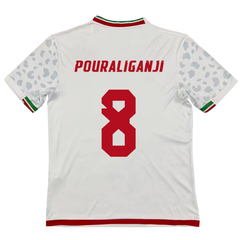 Danxen Dámské Írán Morteza Pouraliganji #8 Bílá Červená Domů Hráčské Dresy 26-28 Dres