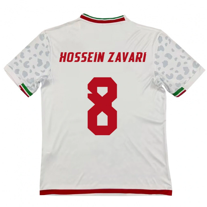 Danxen Dámské Írán Mohammad Hossein Zavari #8 Bílá Červená Domů Hráčské Dresy 26-28 Dres