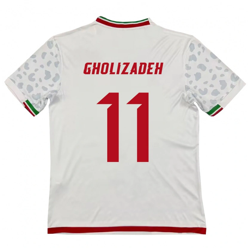 Danxen Dámské Írán Ali Gholizadeh #11 Bílá Červená Domů Hráčské Dresy 26-28 Dres