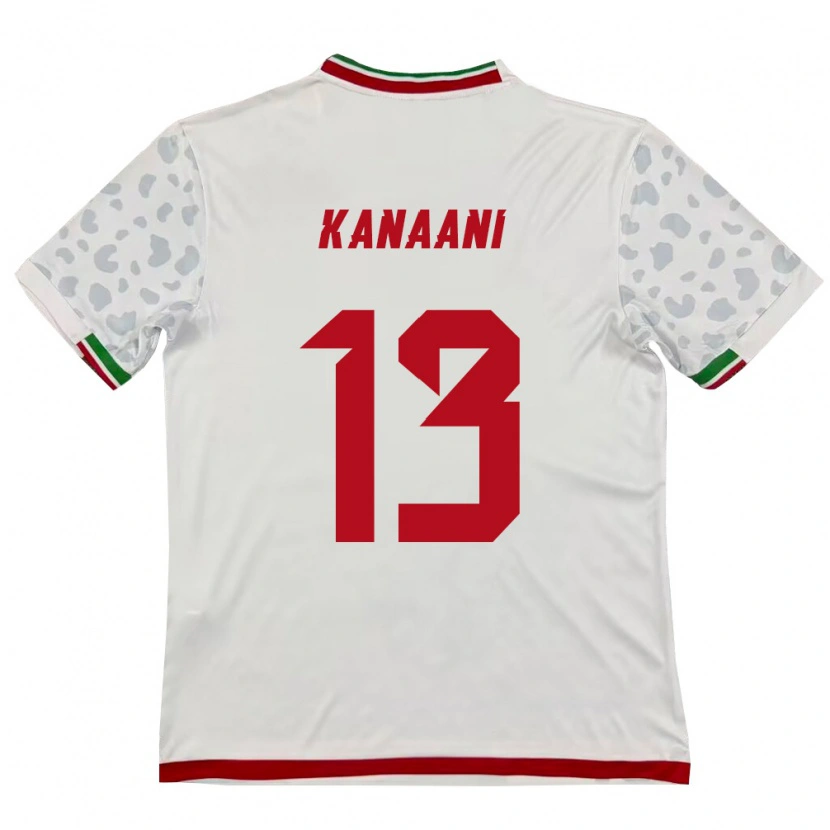 Danxen Dámské Írán Hossein Kanaani #13 Bílá Červená Domů Hráčské Dresy 26-28 Dres