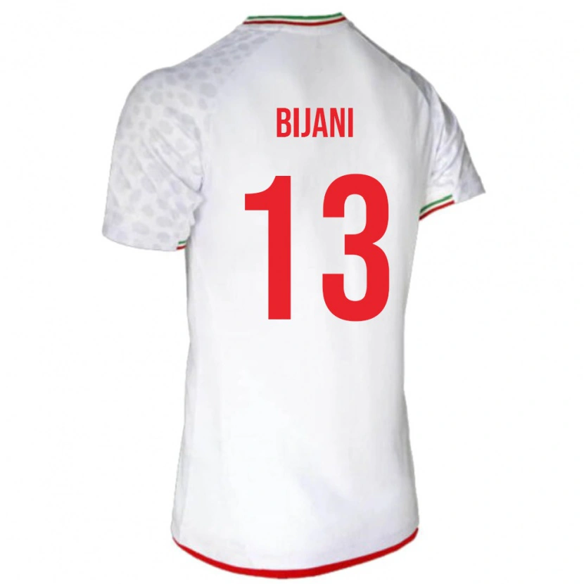 Danxen Dámské Írán Hossein Bijani #13 Bílá Červená Domů Hráčské Dresy 26-28 Dres
