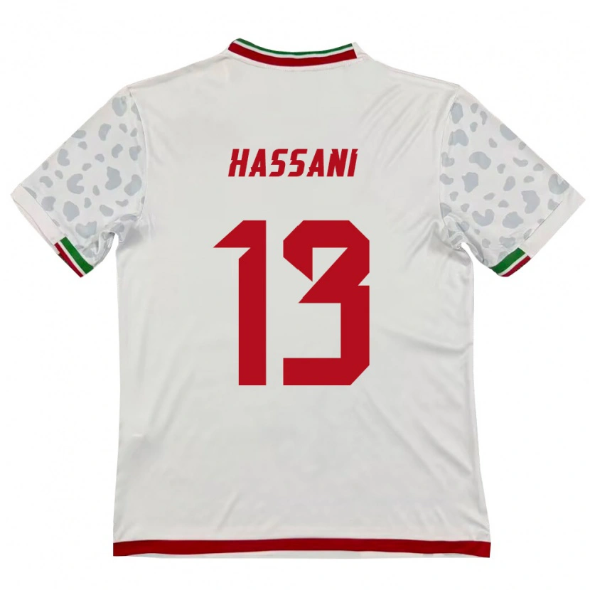 Danxen Dámské Írán Ali Hassani #13 Bílá Červená Domů Hráčské Dresy 26-28 Dres